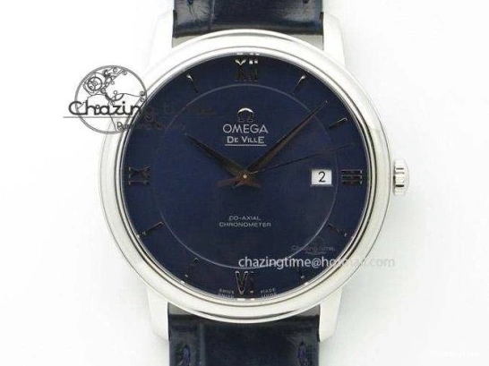 0103 Planet Ocean Master Chrono SS OM 1:1 Best Edition Black Dial On SS Bracelet A9900 V Fashionable 8113